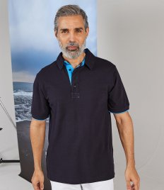 Front Row Contrast Cotton Piqué Polo Shirt Front Row Contrast Cotton Piqué Polo Shirt